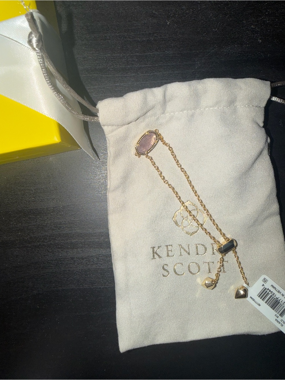 Kendra Scott Gold and Purple Adjustable Stone Bracelet